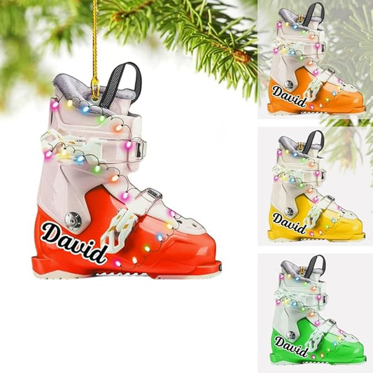 Personalized Snow Skiing Ornament, Custom Colored Skiing Mask Shape Ornament N25