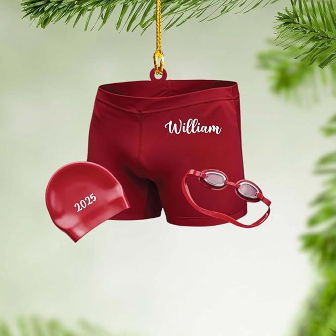 Personalized Swimming Christmas Ornament - Swimmer Christmas Gift for Boys, Girls & Pool Lovers LL31
