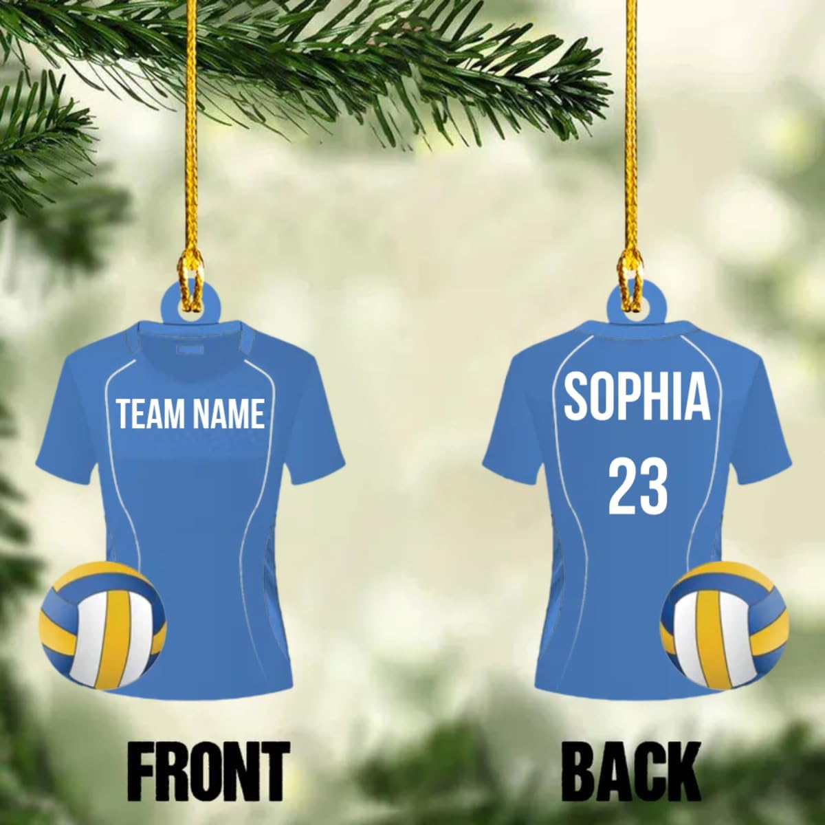 Personalized Volleyball Player Christmas Ornament, Custom Name Number Uniform Volleyball Team Ornament TV18