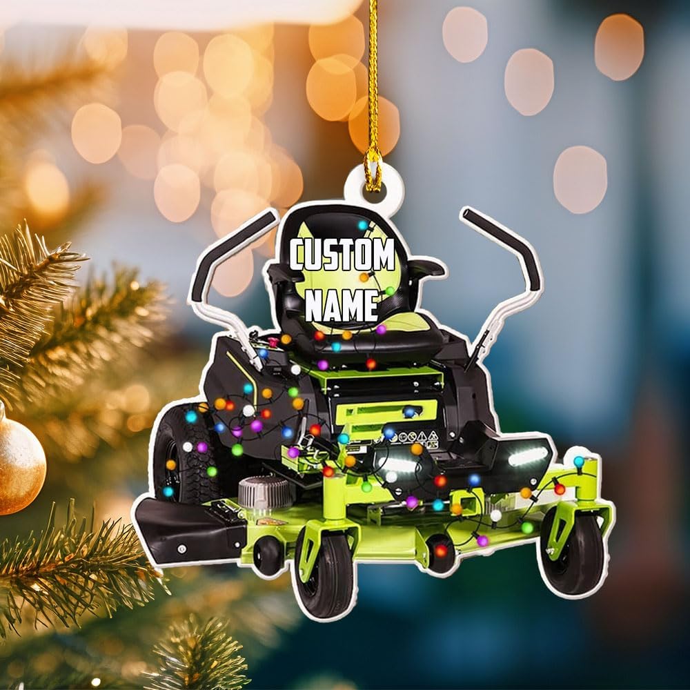 Personalized Lawn Mower Acrylic Ornament – Custom Christmas Gift for Gardeners, LTG53