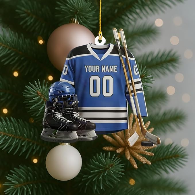 Personalized ice Hockey Ornament N27