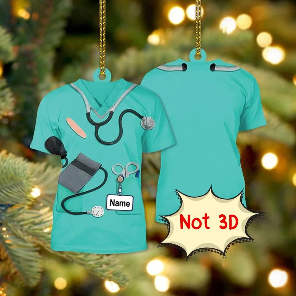 Custom Nurse Uniform Ornament - Nurse Christmas Ornament Design 04