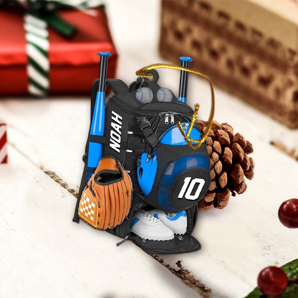 Personalized Baseball Christmas Ornament – Custom Name Acrylic Ornament, Sports Holiday Decoration, Baseball Player Gift TH3