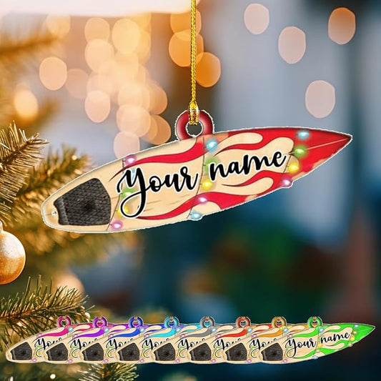 Personalized Surfboard Christmas Ornament - Surfing Tree Decoration Gift for Surfers LL10