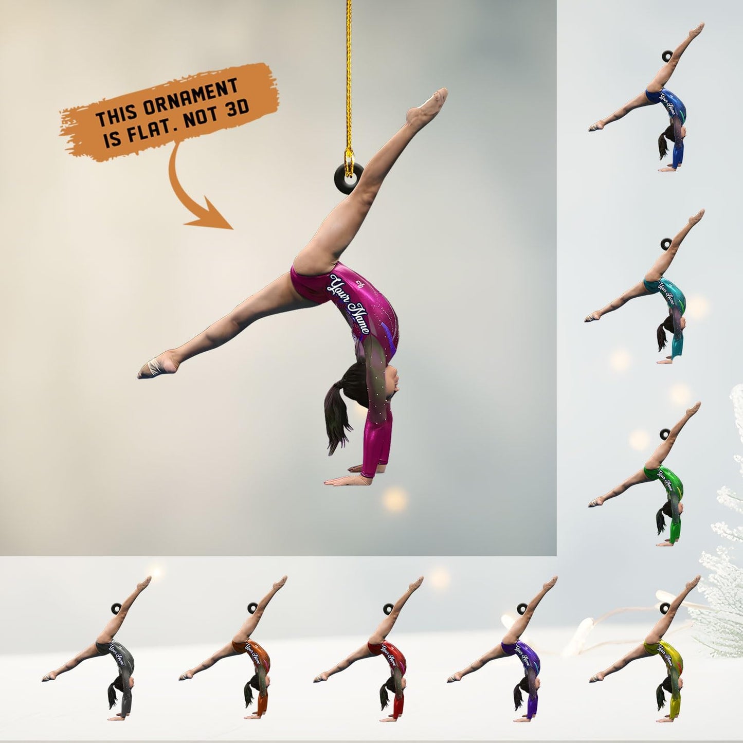 Personalized Name Gymnastics Ornament 2025, Girl Gymnast Ornaments, Wood Ornament for Xmas C06