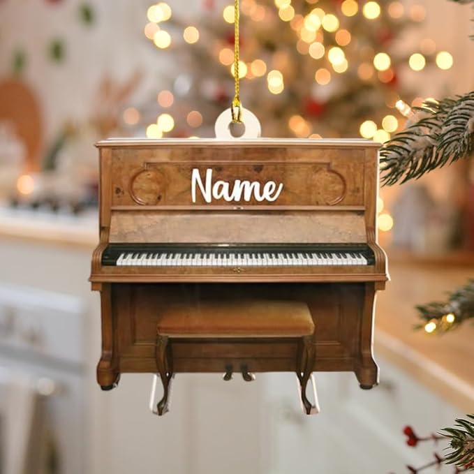Personalized Piano Ornament - Custom Name Music Instrument Christmas Gift for Piano Lovers LL59