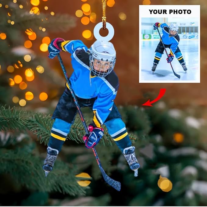 Personalized ice Hockey Ornament N11