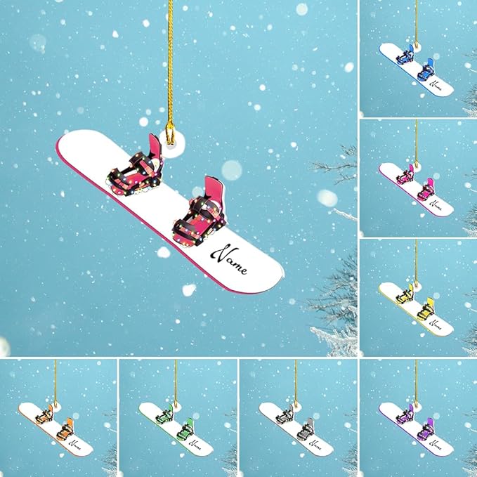 Personalized Snow Skiing Ornament, Custom Colored Skiing Mask Shape Ornament N34