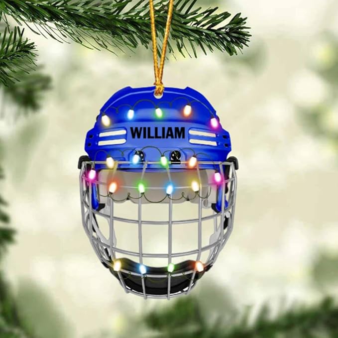 Personalized ice Hockey Ornament N02