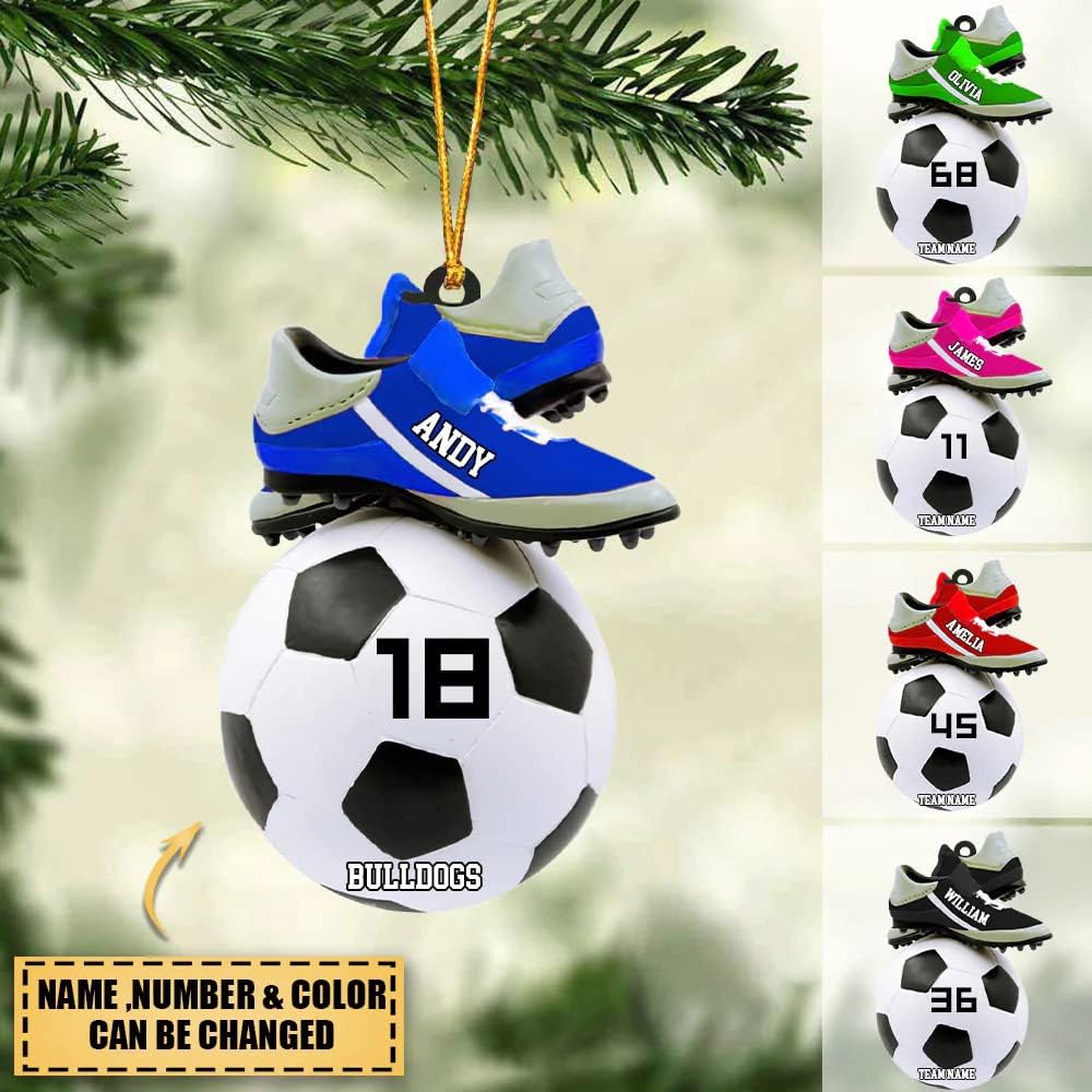 Custom Personalized Girl Soccer Acrylic Ornament, Gift for Soccer Players, Husband C01