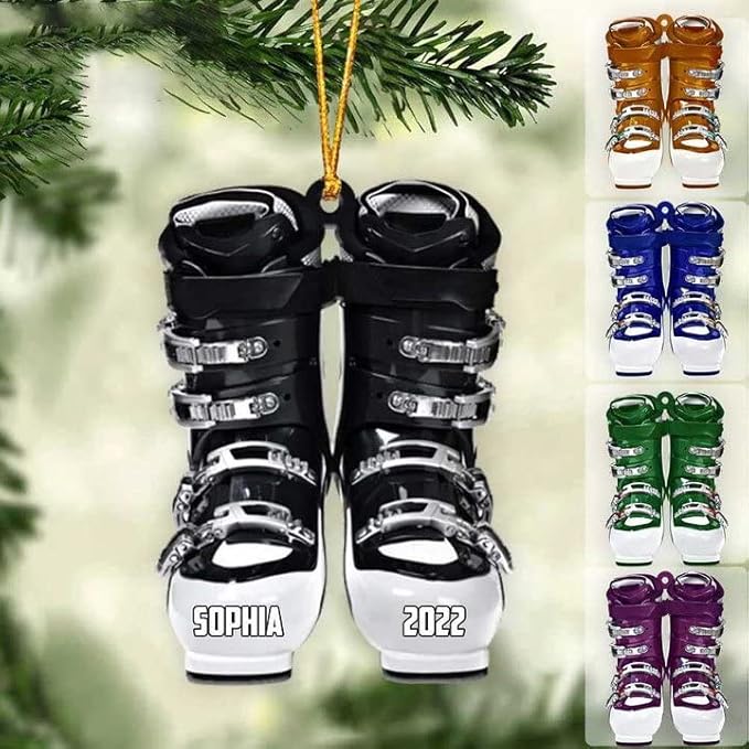 Personalized Snow Skiing Ornament, Custom Colored Skiing Mask Shape Ornament N14