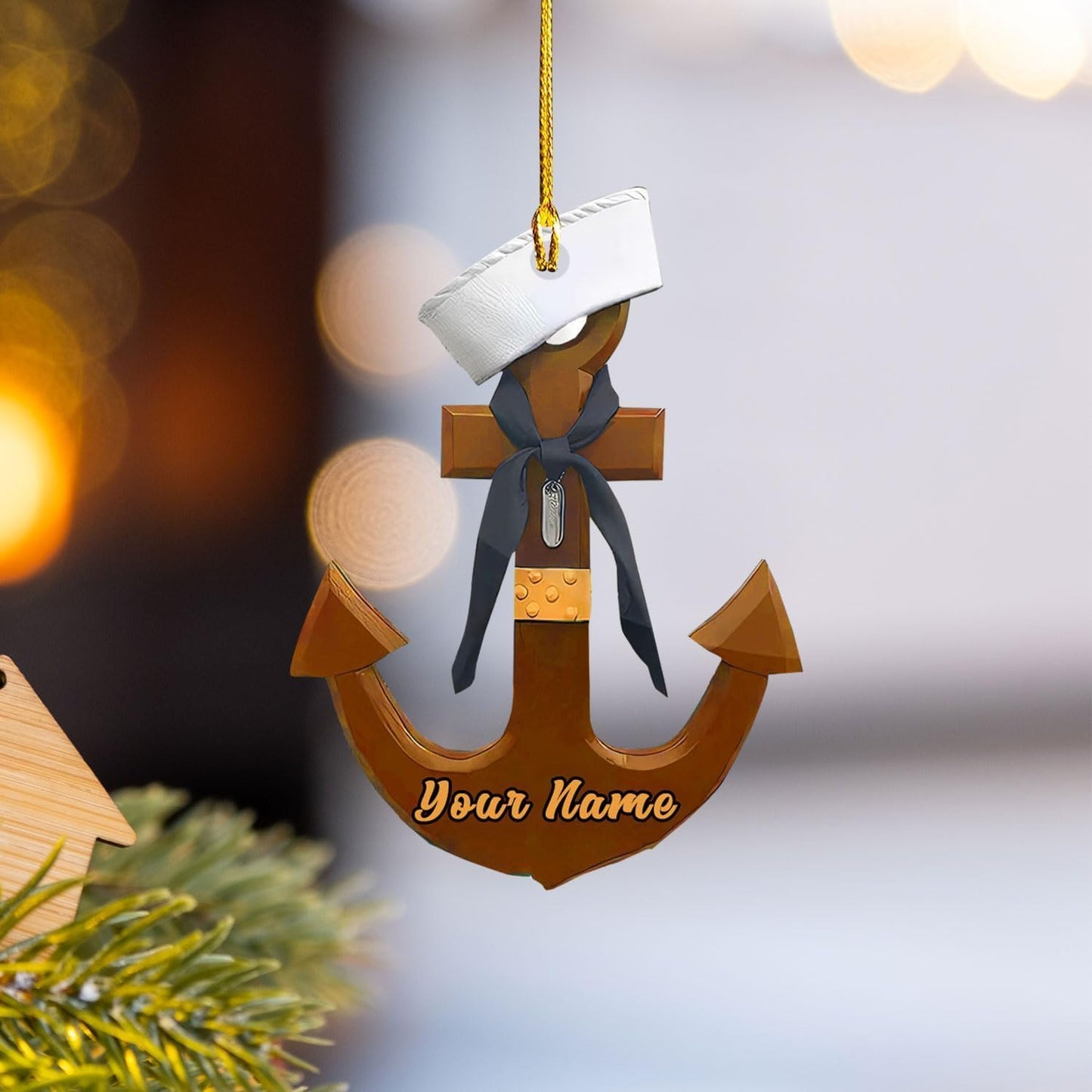 Custom Name Sailor Ornament – Personalized Captain Acrylic Sailing Ornament, Nautical Christmas Tree Decoration for Navy Lovers TS20