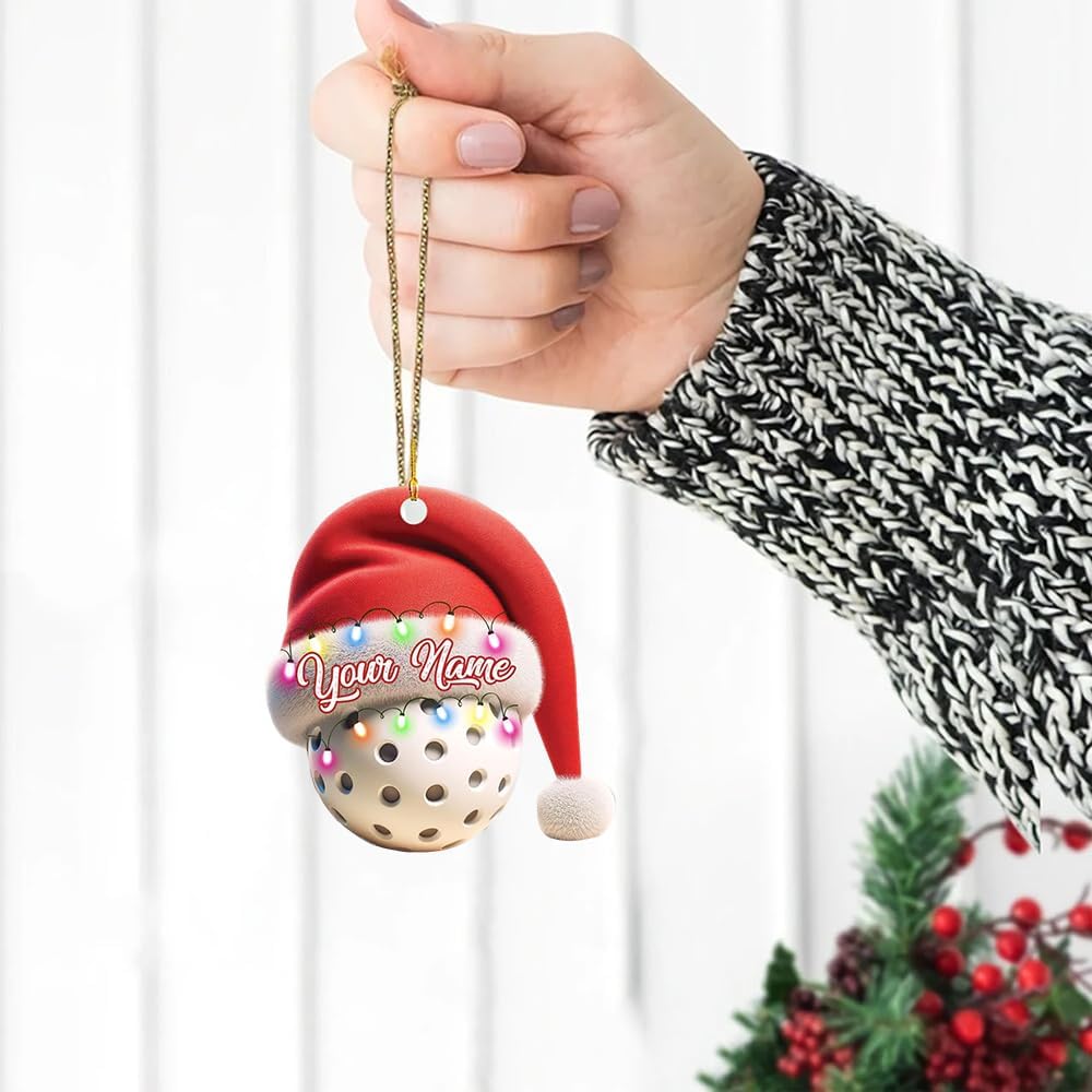 Custom Name Pickleball Christmas Ornament 2
