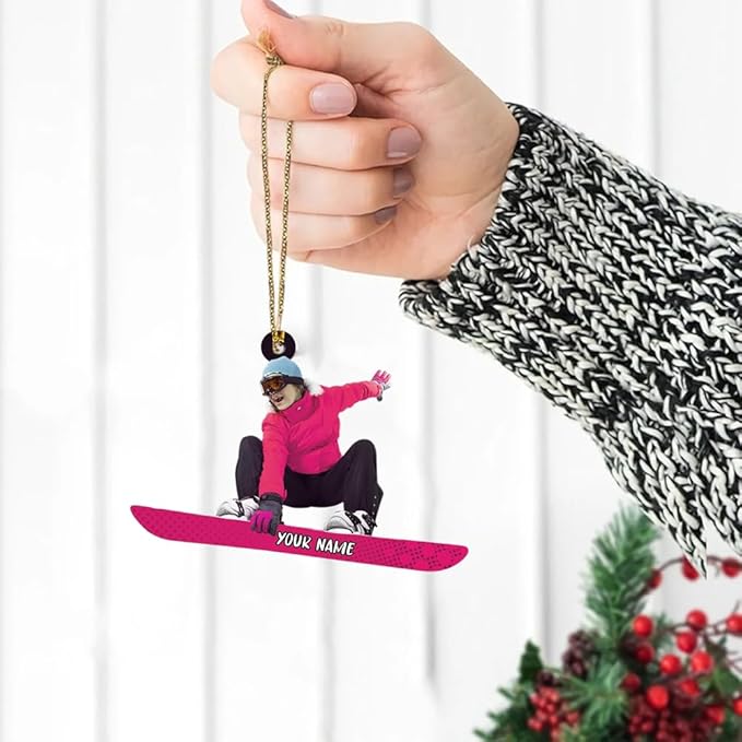 Personalized Snow Skiing Ornament, Custom Colored Skiing Mask Shape Ornament N28