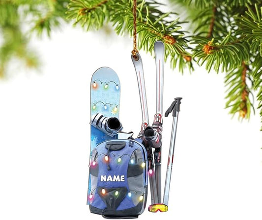 Personalized Snow Skiing Ornament, Custom Colored Skiing Mask Shape Ornament N26