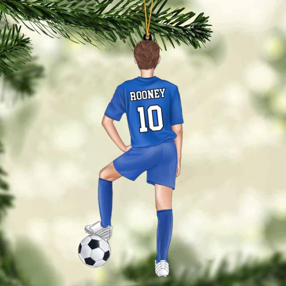 Personalized Soccer Christmas Ornament, Great Gift Idea for Soccer Lovers & Fans C07