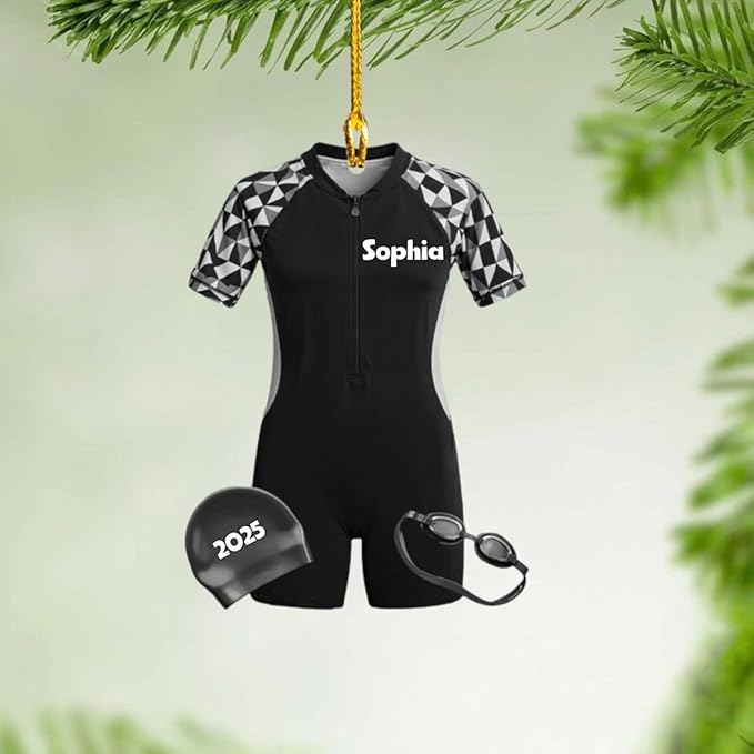 Personalized Swimming Christmas Ornament - Swimmer Christmas Gift for Boys, Girls & Pool Lovers LL32