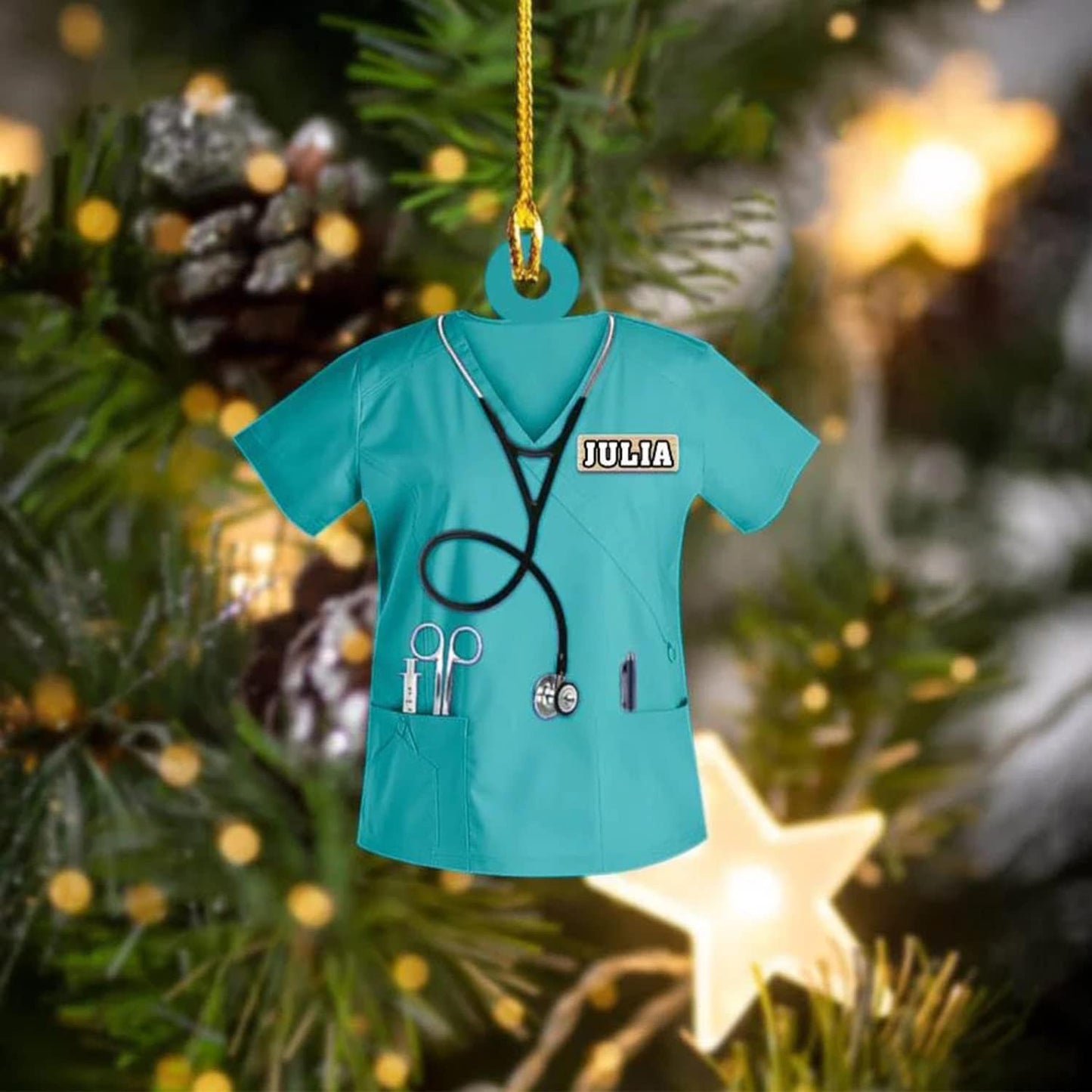 Custom Nurse Uniform Ornament - Nurse Christmas Ornament Design 10