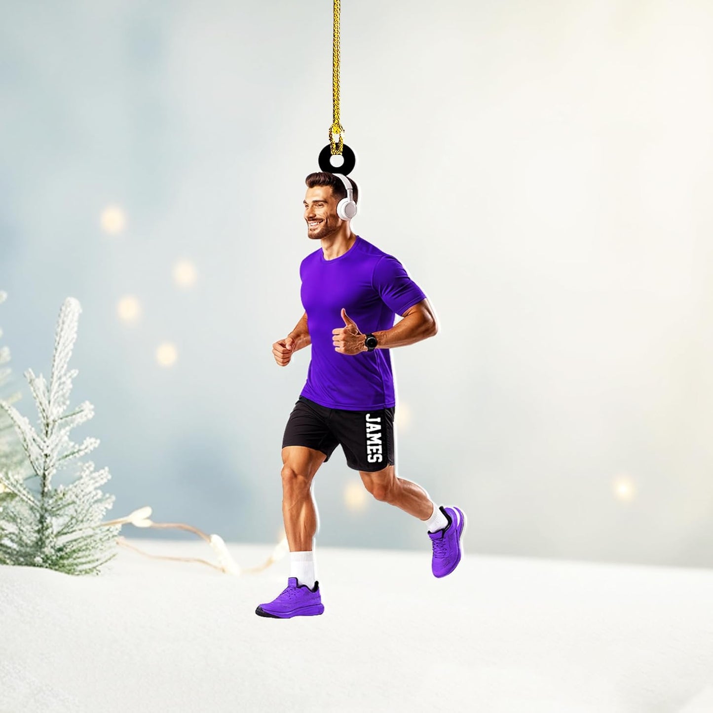 Personalized Marathon Acrylic  Ornament – Custom Name Running Christmas Decoration, Runner Gift TM18