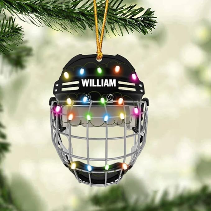 Personalized ice Hockey Ornament N02