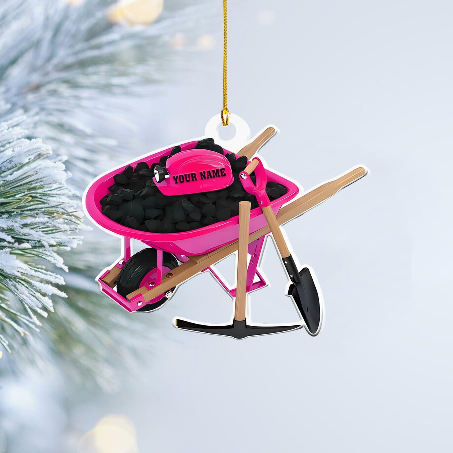 Custom Coal Miner Christmas Ornament – Personalized Name Decor Cmn1