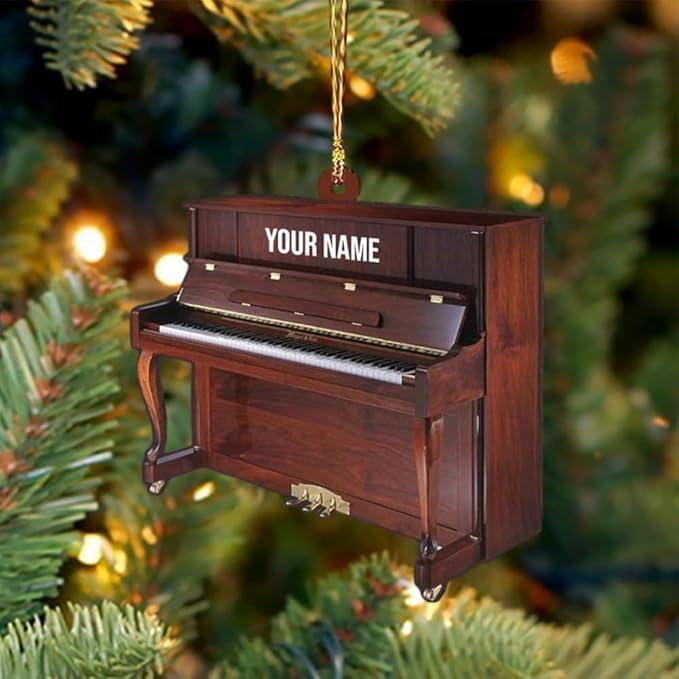 Personalized Piano Ornament - Custom Name Music Instrument Christmas Gift for Piano Lovers LL63