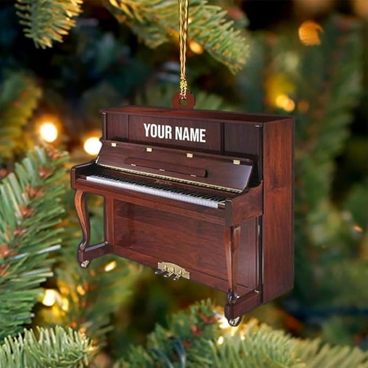 Personalized Piano Ornament - Custom Name Music Instrument Christmas Gift for Piano Lovers LL63