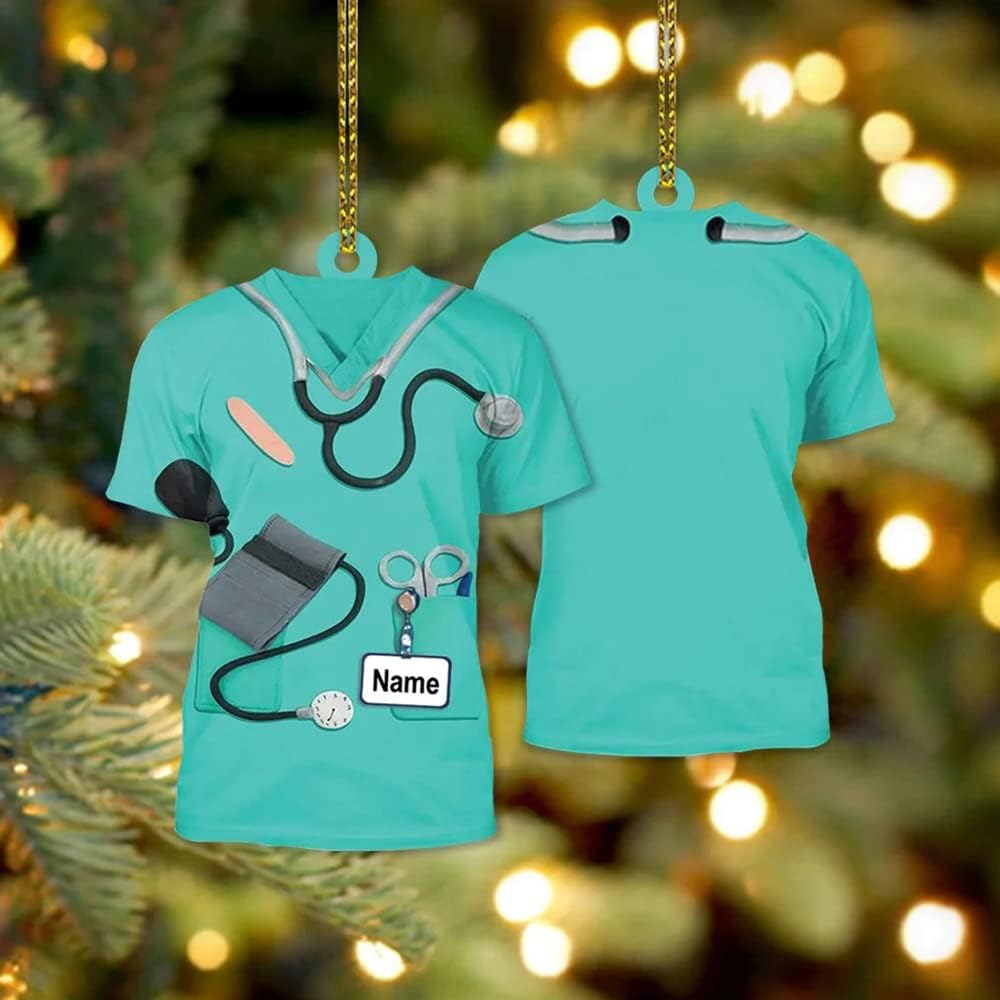 Custom Nurse Uniform Ornament - Nurse Christmas Ornament Design 04