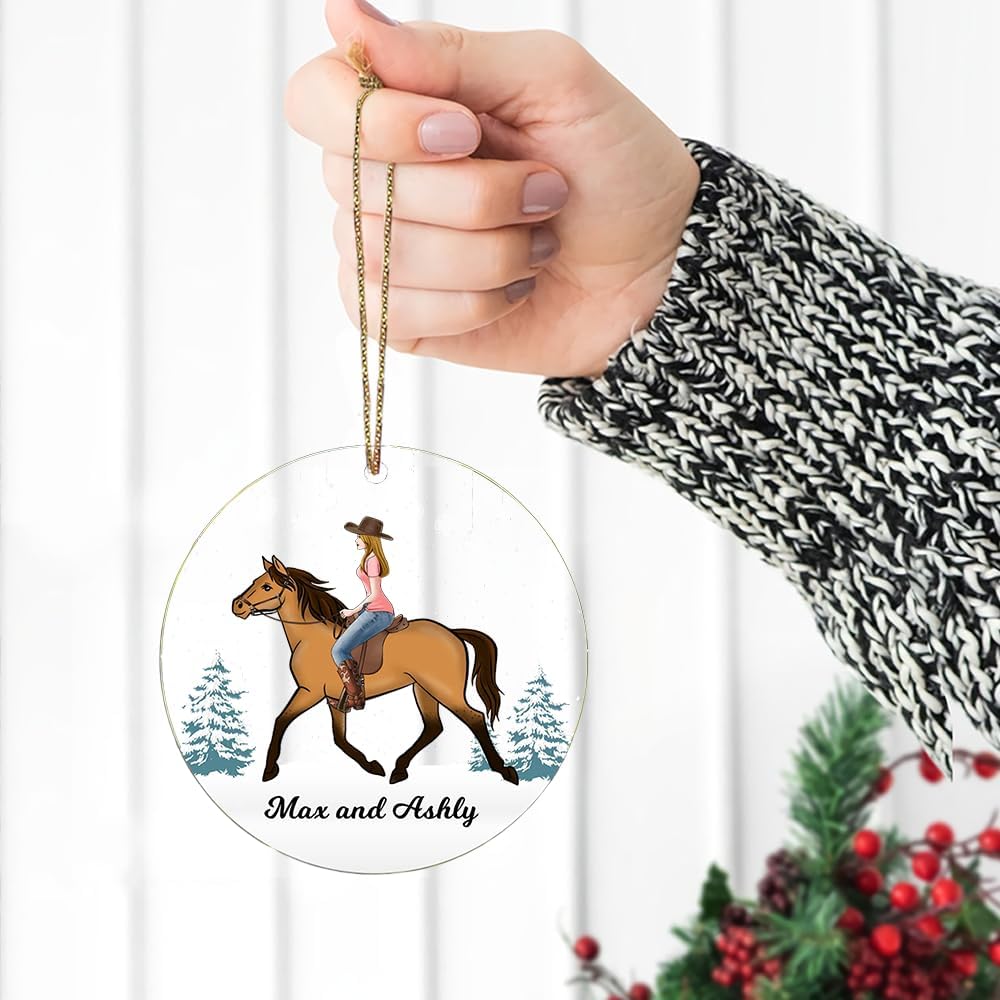 Custom Horse Riding Ornament | Personalized Equestrian Holiday Gift for Riders, Trainers & Horse Owners THH18