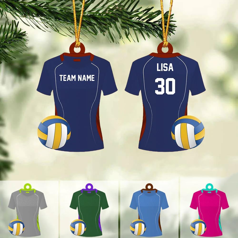 Personalized Volleyball Player Christmas Ornament, Custom Name Number Uniform Volleyball Team Ornament TV18