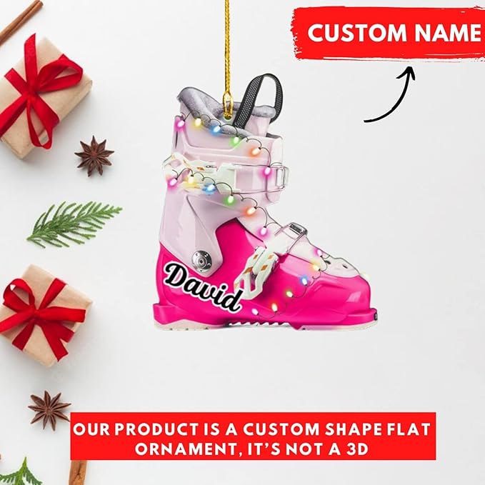 Personalized Snow Skiing Ornament, Custom Colored Skiing Mask Shape Ornament NO8