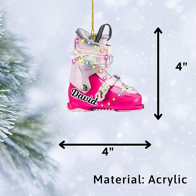 Personalized Snow Skiing Ornament, Custom Colored Skiing Mask Shape Ornament NO8