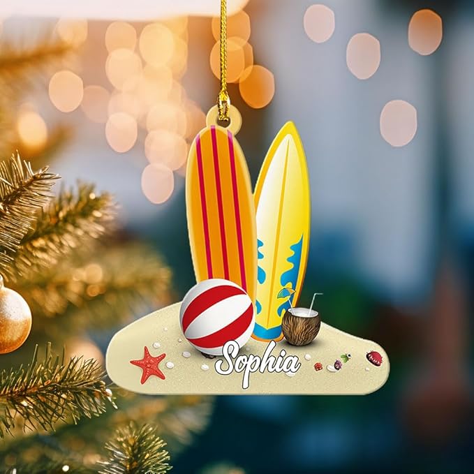 Personalized Surfboard Ornament - Ornament Gift For Surf Lovers LL3