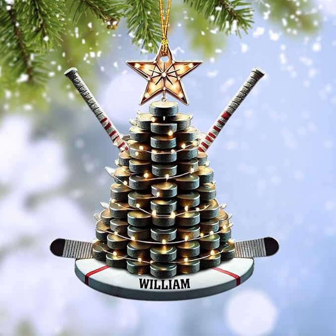 Personalized ice Hockey Ornament N28