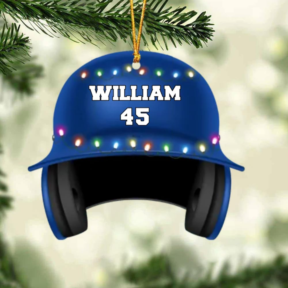 Personalized Baseball Christmas Ornament – Custom Name Acrylic Ornament, Sports Holiday TH39