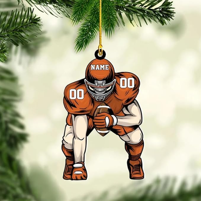 Custom Football Player Ornament - American Football Ornament Gift LL35