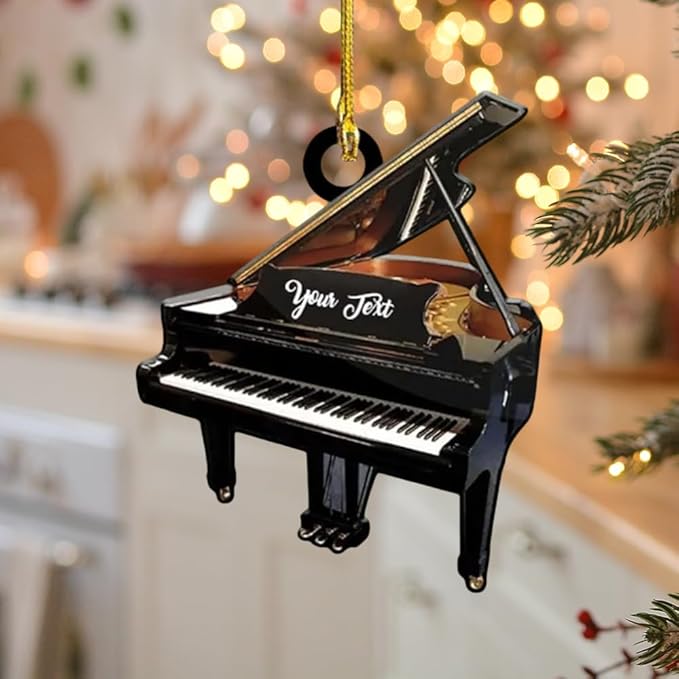 Personalized Piano Ornament - Custom Name Music Instrument Christmas Gift for Piano Lovers LL70