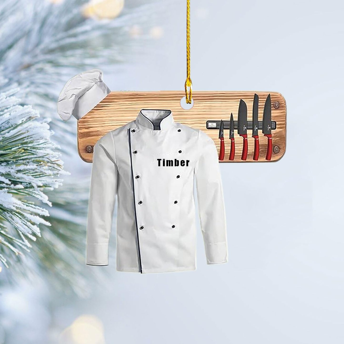 Personalized 2025 Custom Chef Hat Ornament, Cooking & Baking Christmas Ornaments for Tree & Gifts N03