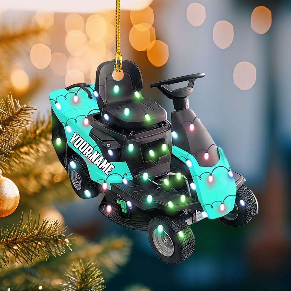 Personalized Lawn Mower Acrylic Ornament – Custom Christmas Gift for Gardeners TG56