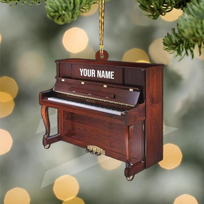 Personalized Piano Ornament - Custom Name Music Instrument Christmas Gift for Piano Lovers LL63