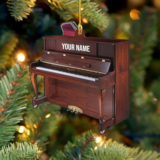 Personalized Piano Ornament - Custom Name Music Instrument Christmas Gift for Piano Lovers LL64