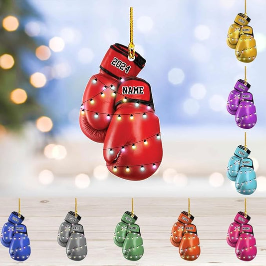 Personalized Boxing Gloves Christmas Ornament - Custom Name Boxing Ornament Gift LL29