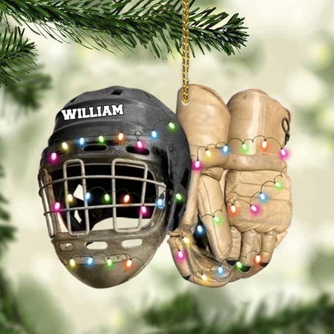 Personalized ice Hockey Ornament N03