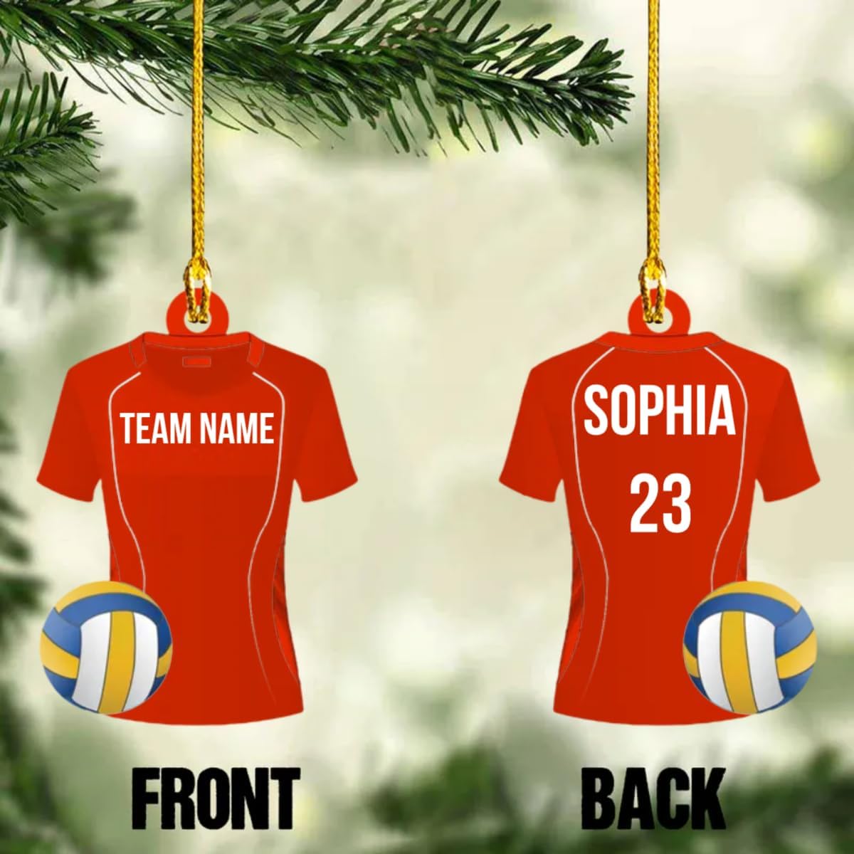 Personalized Volleyball Player Christmas Ornament, Custom Name Number Uniform Volleyball Team Ornament TV18