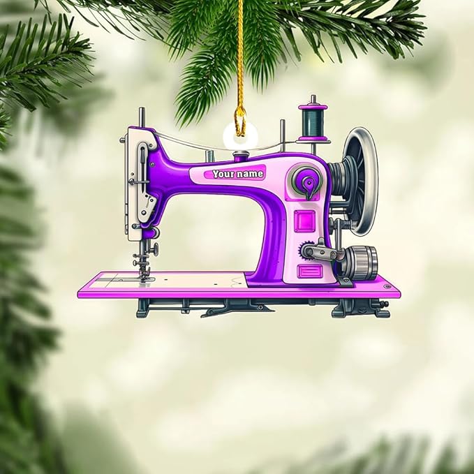 Personalized Sewing Machine Ornament - Custom Christmas Gift for Sewing Lovers LL8