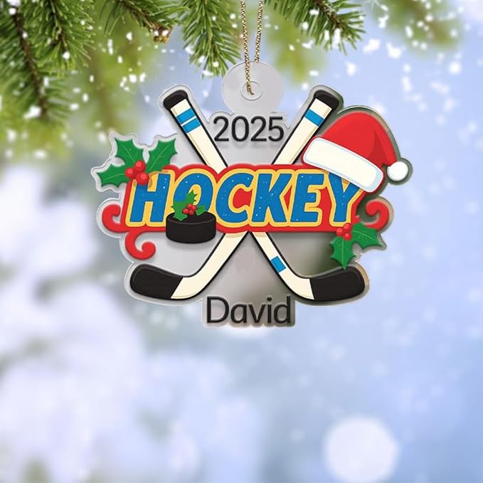 Personalized ice Hockey Ornament N25