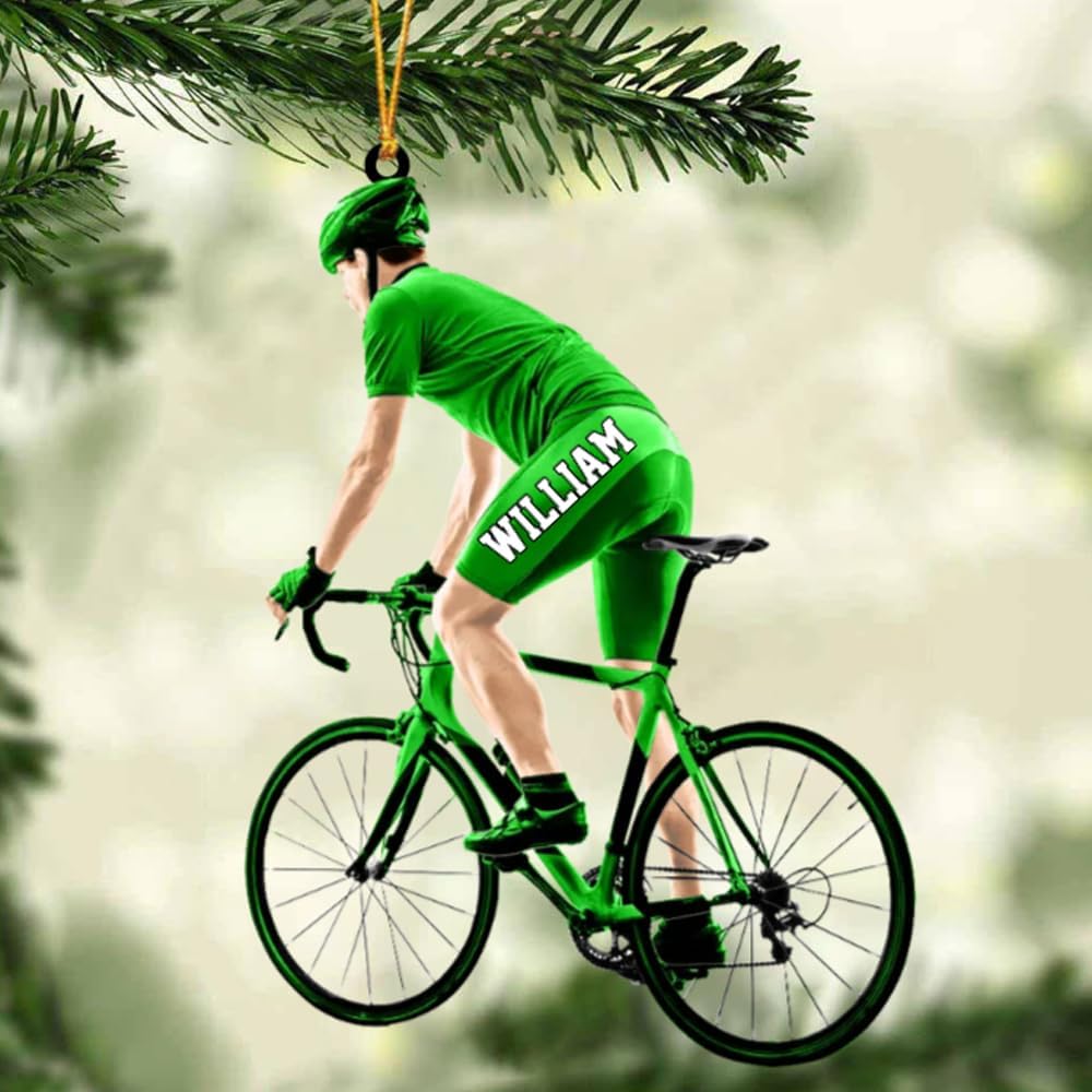 Custom Bicycle Christmas Ornament – Personalized Acrylic Cycling Ornament, Gift for Bike Riders and Cyclists TB11