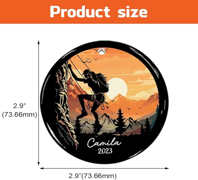 Personalized Rock Climber Christmas Gift for Mountaineers - Climbing Ornament LL33