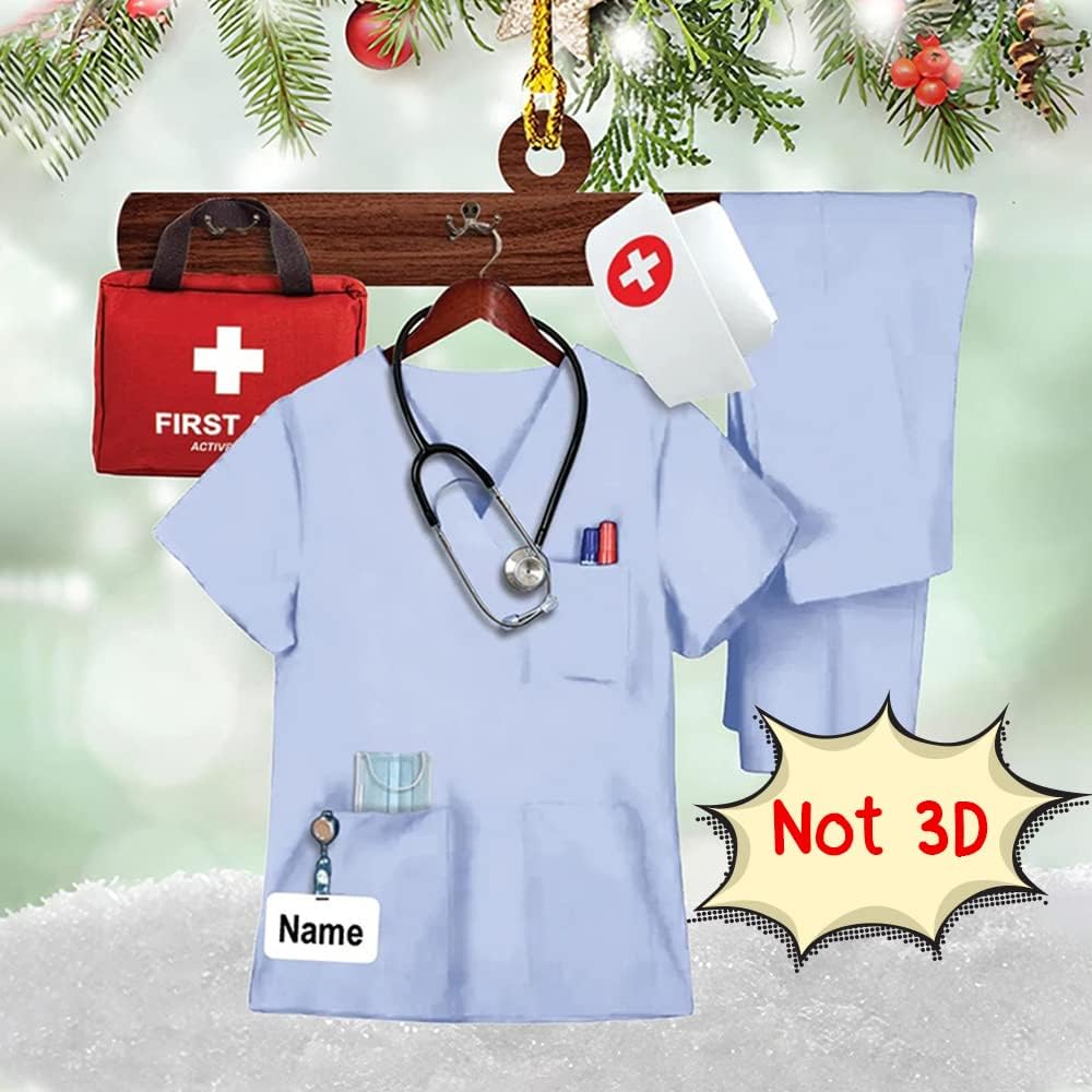 Custom Nurse Uniform Ornament - Nurse Christmas Ornament Design 02