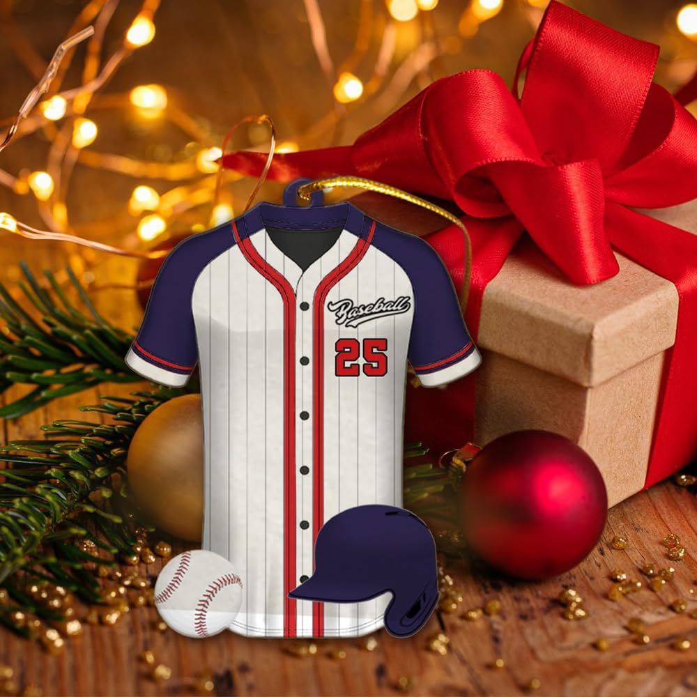 Personalized Baseball Christmas Ornament – Custom Name Acrylic Ornament, Sports Holiday Decoration, Baseball Player Gift TH15